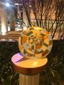 scientiquity, terry poulos, art, sculpture, national hellenic museum, discus, greektown, exhibit, chicago, fractal, geometry, greek, mathematics, antiquity, olympics